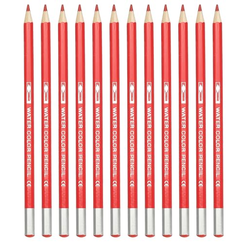 PATIKIL Watercolor Pencil, 12Pcs Water Soluble Pencils for Blending, Coloring, Sketch Drawing, Painting, Bright Red - color: Bright Red