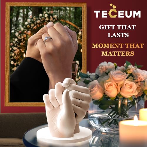 TECEUM Hand Casting Kit – Unique Gift for Couples, Family, Babies & Adults | DIY Romantic Gift for Wedding, Anniversary, Engagement, Baby Showers, Mother's Day and Christmas. Keepsake for Her & Him
