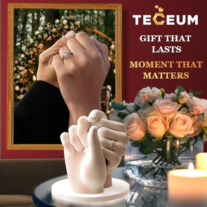 TECEUM Hand Casting Kit – Unique Gift for Couples, Family, Babies & Adults | DIY Romantic Gift for Wedding, Anniversary, Engagement, Baby Showers, Mother's Day and Christmas. Keepsake for Her & Him