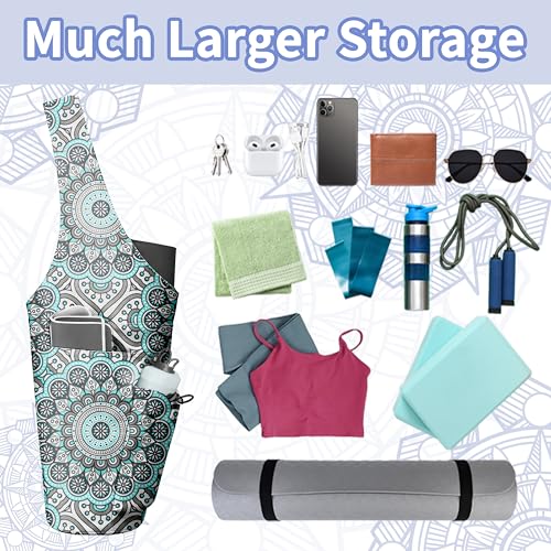 Yoga Bag for Women, Large Yoga Mat Bag Tote Carrier with Wet Dry Pocket - color: YOGA-04
