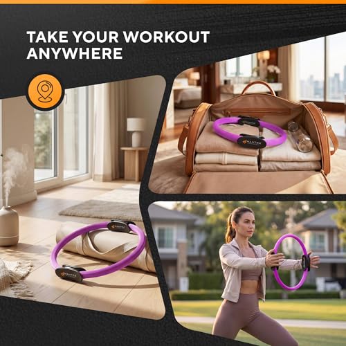 Pilates Ring Circle, Magic Circle Pilates Ring, Inner Thigh Exercise Equipment, Fitness Rings for Women, Thigh Master Inner Thigh Exerciser, Yoga Ring Pilates Equipment for Home Workouts - color: Deep Violet