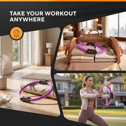Pilates Ring Circle, Magic Circle Pilates Ring, Inner Thigh Exercise Equipment, Fitness Rings for Women, Thigh Master Inner Thigh Exerciser, Yoga Ring Pilates Equipment for Home Workouts - color: Deep Violet