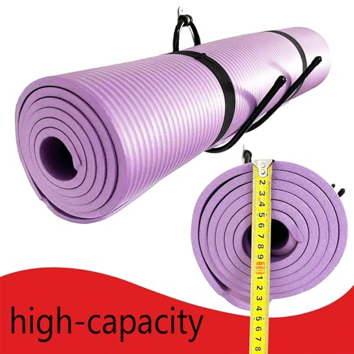 Upgraded large Yoga Mat Holder Wall Mount, Metal Storage Rack for Yoga Mat/Wheels, Foam Roller etcs, Wall Rack Organizer Hooks for Hanging Stretching Strap & Resistance Bands, Yoga Room/Home Gym Decor