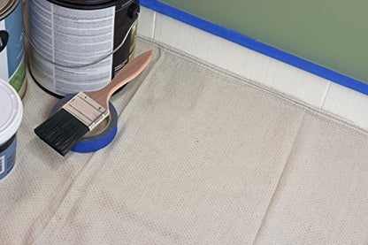 Quick Drop 8 Oz Canvas Safety Drop Cloth, 3.5' x 4', (Pack of 6) - color: 6 Pack, size: 3.5X4