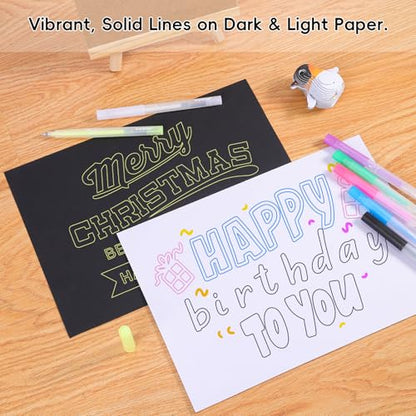 0.8mm Acrylic Gel Pen Set, Compatible with Cricut Maker 3/Maker 4/Maker/Explore 3/4/5/Air 2/Air, 7 Pack Medium Point Pens for Writing, Drawing, DIY Crafts - color: Acrylic