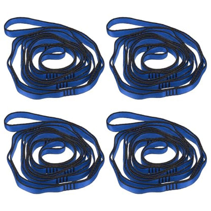 PATIKIL Daisy Chain Straps, Strong Climbing Strap Adjustable Nylon Chain Sling with Loops for Aerial Yoga Hammock Swing - color: Blue, size: 71 Inch