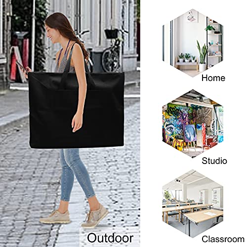 Cupohus Waterproof Art Portfolio Bag 20" x 26" for 18" x 24" Artworks with Outer Pockets and Handle, Student Carrying Storage Bag - size: 20" x 26" x 2"