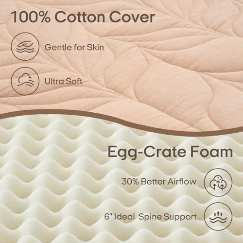 ZonLi Japanese Floor Mattress Futon Mattress Full Size 6 Inch Thick - color: Coffee, size: Full (75"L x 54"W x 6"Th)