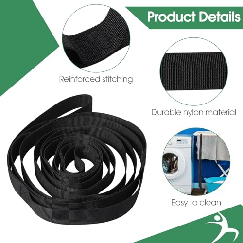 Foilswirl 8 Pack Stretching Strap with 10 Loops Bulk Yoga Strap Bulk for Physical Therapy Stretch Bands with Loops Non Elastic Bands for Exercise Dance