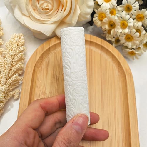 Polymer Clay Texture Roller Work with Polymer Clay Cutters for DIY Earrings Jewelry Making Craft Supplies (French Flower Pattern) - color: French Flower