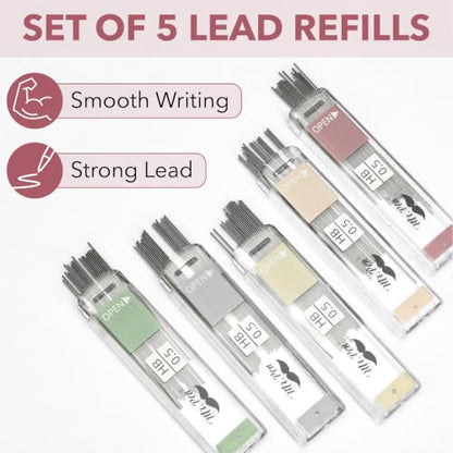 Mr. Pen- Mechanical Pencil Set with Lead and Eraser Refills, 5 Pack | 0.5mm, Sketching Pencils, Drafting Pencil, Drawing Mechanical Pencils