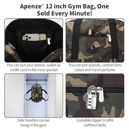 Apenze Small Gym Bag,12 inch Carry On Bag - color: Camouflage, size: 12 inch