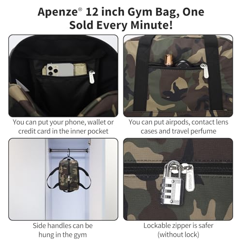 Apenze Small Gym Bag,12 inch Carry On Bag - color: Camouflage, size: 12 inch