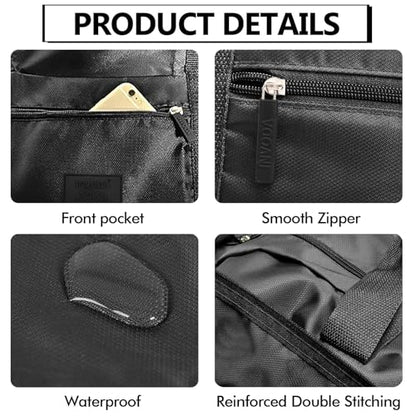 Travel Duffel Bag 12 PCS Foldable Travel Bag Bulk Carry on Luggage Bag Waterproof Tote Sports Gym Bag Lightweight Large Weekender Overnight Bag for Women and Men (Black 12PCS) - color: Black 12PCS