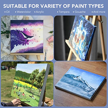 Stretched Canvases for Painting, 8PCS Multi Pack Canvas 3x5”, 5x7”, 8x10”, 10x12”(2 of Each), Acid-Free Wood Frame Blank Canvas, Art Canvas Pre Primed for Acrylic, Oil Painting, Tempera Paintings. - size: 8PCS-4sizes（2 of Each）