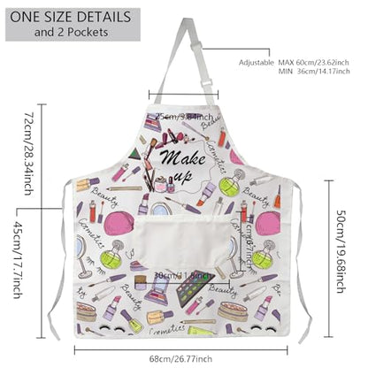 MBMSO Makeup Artist Aprons with Pockets Makeup Apron for Artist Esthetician Gift Cosmetology Student Gift Aprons - color: Makeup Artist Apron-w