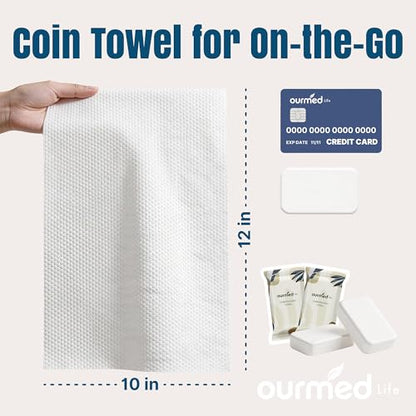 Ourmed Life Compressed Towel, Disposable Washcloths, 12 x 10 Inch, 56 Count - size: 56 Count (Pack of 1)