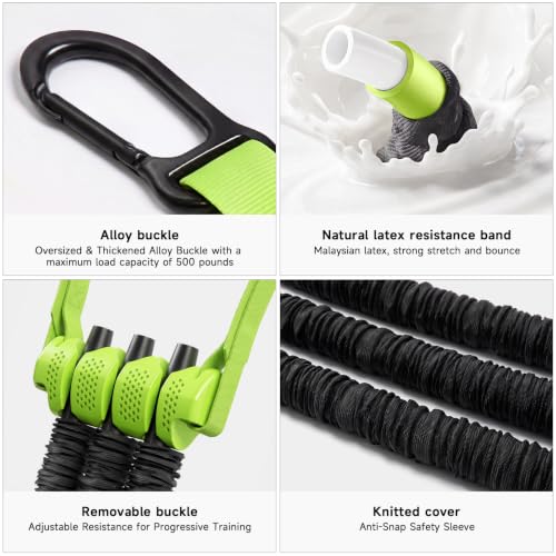 Innstar Pull Up Assistance Bands, Heavy Duty Resistance Band for Pull Up Assist, Adjustable Resistance 165-265lbs with Fabric Feet/Knee Rest, Pull Up Bands Assistance Bands - color: Green 265lbs adjustable