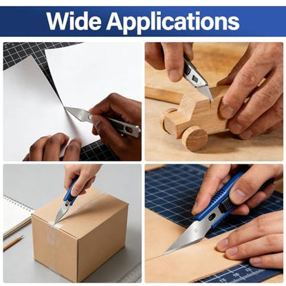 120 Pack Hobby Knife Blades, #4 High Carbon Steel Replacement Blades for Craft & Art, Standard Sharpness Craft Knife Refills for Paper, Fabric & Thin Plastic - style: #4