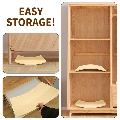 Gentle Monster Wobble Balance Board, Wooden Montessori Toy Rocker Board Natural Wood Kids Toddler Open Ended Learning Toy Yoga Curvy Board for Adult Office Classroom Christmas Gifts - color: White Maple Color