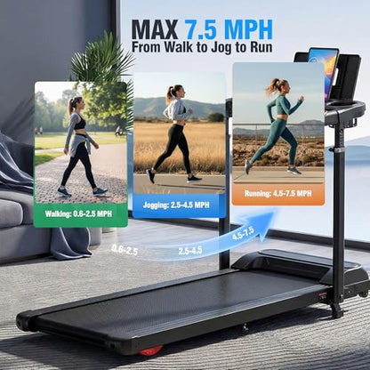 ANCHEER 15% Incline Treadmill with Desk Workstation & Adjustable Height