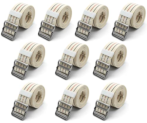 LiftAid Transfer and Gait Belt 60 Inch with Metal Buckle and Loop - Walking, Standing and Transfer Assist Aid for Seniors, Elderly Patients, Caregiver, Nurse, Therapist (Beige Pack of 10) - color: Beige Pack of 10