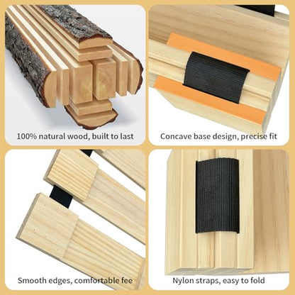 Japanese Tatami Mat Floor Bed, Knotless Solid Wood, Roll-Up Slatted, Bed Plate with 2 Storage Straps, Moisture-Proof and Breathable for Floor Sleeping or Futon Mattress, Twin - size: Twin