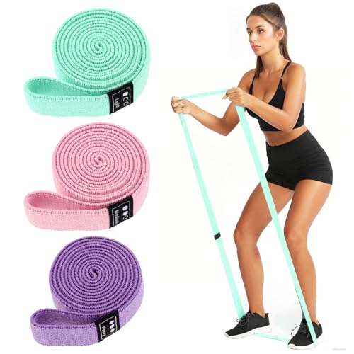 3-Pack Cloth Fabric Resistance Bands for Home Workout - color: Pink, Green, Purple