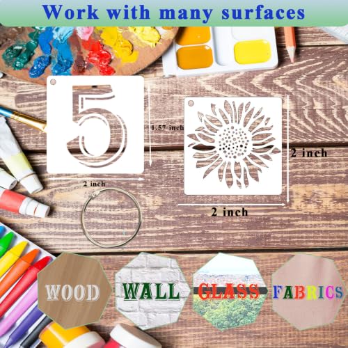 2 Inch Alphabet Stencils Reusable Uppercase Letters Numbers Symbols | Spray Painting Letter Stencils 49Pcs Drawing Template Kit for Wedding, Banners, Signage Making, Poster Making, DIY Art Craft - size: 2 INCH