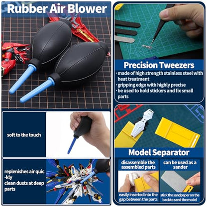 40Pcs Model Tools Kit, Modeler Basic Tools Craft Set Hobby Modeling Tools for Gundam Assembling Building Repairing and Fixing
