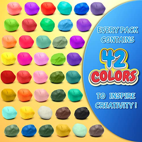 ESSENSON Air Dry Clay, 42 Colors, Modeling Clay for Kids | DIY Molding Magic Clay, Includes Tools, Ages 3-8+ Years, Boys & Girls - style: 42 Colors