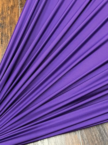 Premium Nylon Lulu Yoga Spandex Fabric - Ultra-Soft & Stretchy 4-Way Stretch Fabric by The Yard - Perfect for Activewear and Swimsuit Fabric, and More -1 Yard - 58 Inch Width (Purple) - color: Purple