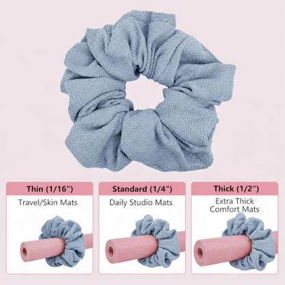 Yoga Mat Scrunchie Yoga Mat Strap Carrier Pilates Mat Holder | Holds Your Yoga Mat in Style, Adjustable & Stretchy Yoga Mat Band, Fits Most Standard Yoga Mats (mat not included),Yoga Gifts - color: Light Blue