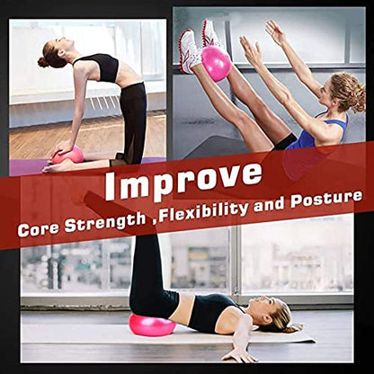 Exercise Pilates Mini Yoga Balls Barre Small for Home Stability Squishy Training Physical Therapy Improves Balance with Pump(Green, 6 Inch)