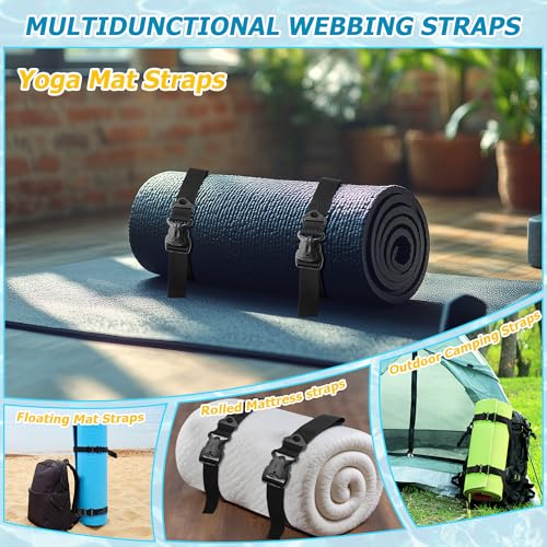 Enhon 2 Pack Floating Mat Straps Nylon with Quick Buckles, 94 Inch