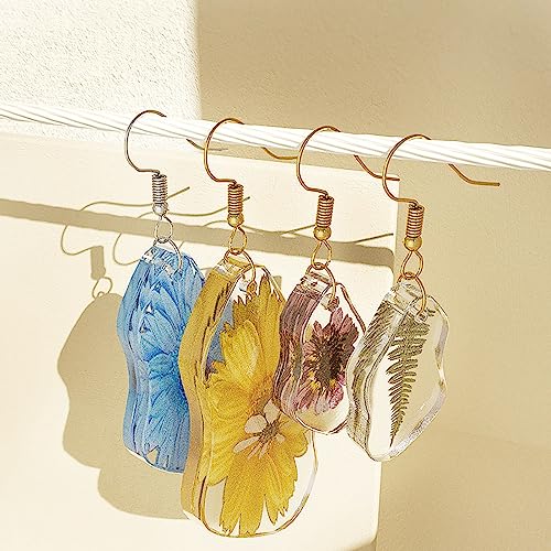 Attuslla Resin Molds - Silicone Earring Moulds with Ear Hooks and Jump Rings for DIY Epoxy Resin Jewelry Making - color: Style 11