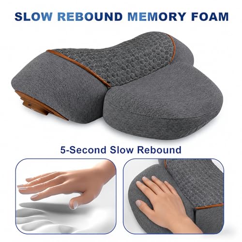 Pillow Massage Neck Hump 3-in-1 Massager Pillow with Heat, Deep Tissue Relief Neck Traction, Cervical Support Hump Corrector for Women and Men, Memory Foam Support Dark Gray