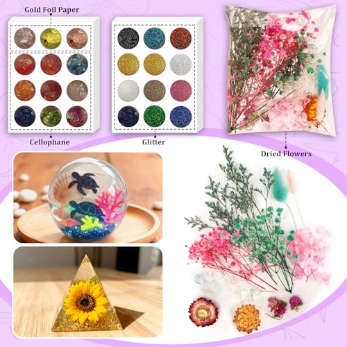 Epoxy Resin Kit with Light for Beginners, DIY Crafts for Adults Women | Clear Resin kit with Silicone Mold for Starters DIY Arts & Crafts for Adults, DIY Creations, Ornament, Flowers, Decorations