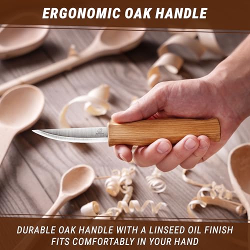 BeaverCraft Wood Carving Knife C4 3.14" Whittling Sloyd Knife for Roughing - Spoon Carving Tools for Beginner to Pro Carver - Whittling Knives for Woodworking