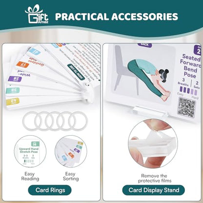 Large Chair Yoga Cards for Seniors Over 60, 60 Oversized Exercise Chart