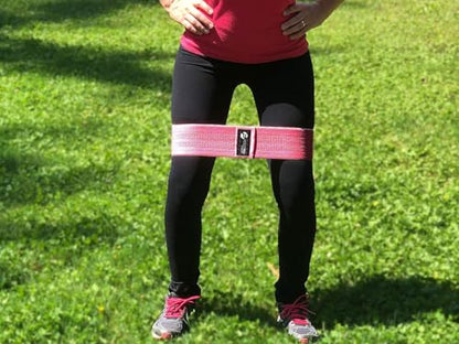 Fittest Pro by Limm Resistance Bands for Legs and Butt, Fabric Exercise Loop Bands Yoga, Pilates, Rehab, Fitness and Home Workout, Strength Bands for Booty - color: Pink Fabric Booty Bands