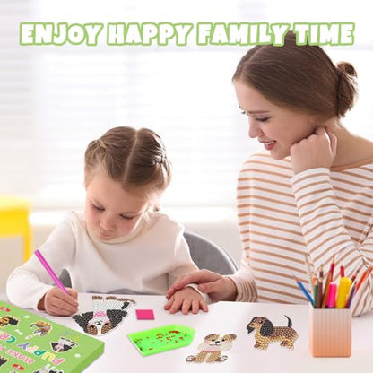 Labeol Arts and Crafts for Kids - Creat Your Own GEM Keychains-5D Diamond Painting by Numbers GEM Kits for Kids Girls Toddler Age 6-7 6-8 10-12 - style: Puppy