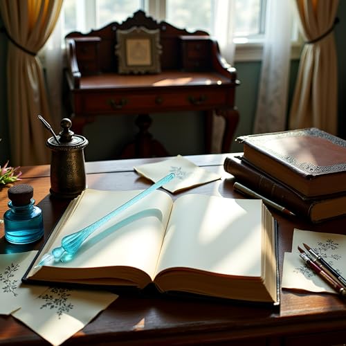Peacock Blue Glass Dip Pen Vintage Glass Dip Dipping Pen Filling Ink Signature Calligraphy Fountain Pens Art Painting Writing Supplies, Drawing Media, Drawing and Art Supplies