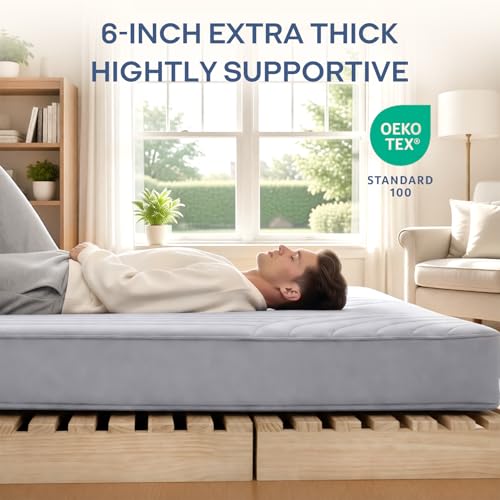 ZonLi Japanese Floor Mattress Futon Mattress Full Size 6 Inch Thick - color: Grey-1, size: Full (75"L x 54"W x 6"Th)