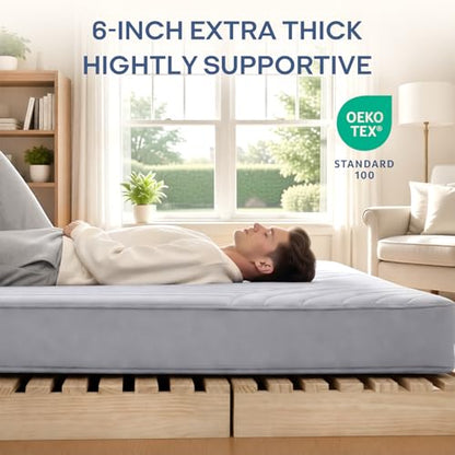 ZonLi Japanese Floor Mattress Futon Mattress Full Size 6 Inch Thick - color: Grey-1, size: Full (75"L x 54"W x 6"Th)