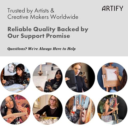 ARTIFY 25 Pieces Professional Paint Brush Set – Expert Series Synthetic Nylon Brushes for Acrylic, Oil, Watercolor, Gouache – No Shedding, Canvas Roll Case & Palette Knife, Artist Gifts Art Supplies - color: Black