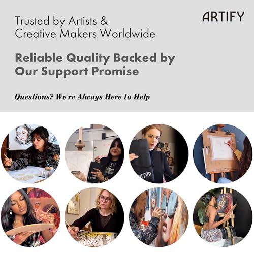 ARTIFY 25 Pieces Professional Paint Brush Set – Expert Series Synthetic Nylon Brushes for Acrylic, Oil, Watercolor, Gouache – No Shedding, Canvas Roll Case & Palette Knife, Artist Gifts Art Supplies - color: Birch