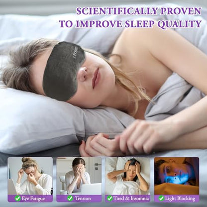 Weighted Eye Mask for Sleeping, Heated & Cold Sleep Masks for Women Men Dry Eyes, Eye Pillow for Dark Circles, Puffiness, Migraine