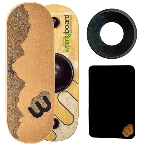 Whirly Board Wide 360˚ | Standing Desk Balance Board | Wobble Board Portable Home Gym | Snowboard Training | Surf trainer | Balance Board for Kids & Adults | Core Balance Trainer - color: Bunde - Wide + Mat + Ring