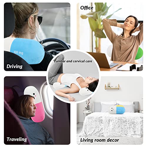 Cervical Neck Roll Pill Pillow, Cylinder Bolster Chill Pillows with Washable Cover, Round Neck Pillows Support for Bed Sleeping, Designed for Head, Neck, Lumbar, Legs Back and Yoga (Purple, M) - color: Purple